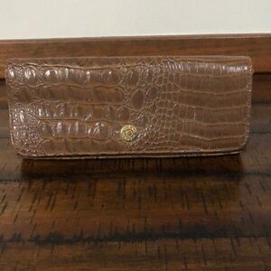 Isaac Mizrahi Brown Croc-Embossed Clutch